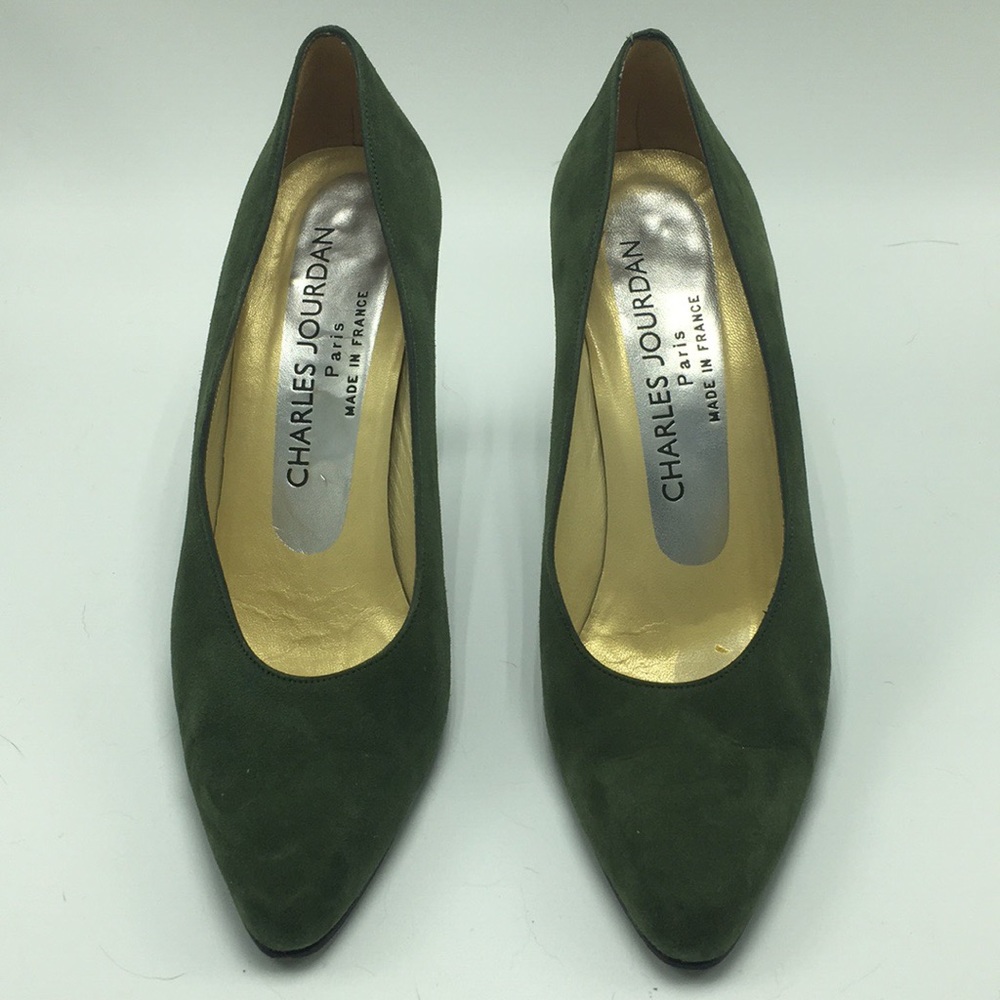 Vintage Suede Charles Jourdan Heels, Size 6.5